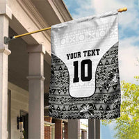 Custom Fiji Pacific Rugby 2024 Garden Flag Tapa Tribal and Fijian Masi Pattern LT03 House Flag White - Polynesian Pride
