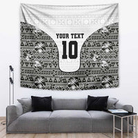 Custom Fiji Pacific Rugby 2024 Tapestry Tapa Tribal and Fijian Masi Pattern LT03 White - Polynesian Pride