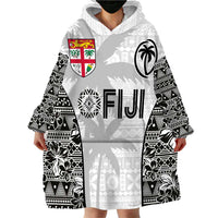 Custom Fiji Pacific Rugby 2024 Wearable Blanket Hoodie Tapa Tribal and Fijian Masi Pattern