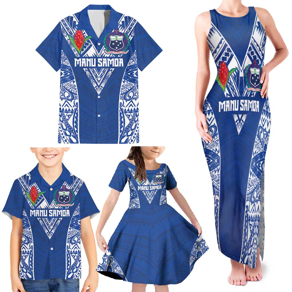 Custom Samoa Pacific Rugby 2024 Family Matching Tank Maxi Dress and Hawaiian Shirt Polynesian Pacific Tribal Pattern LT03 - Polynesian Pride