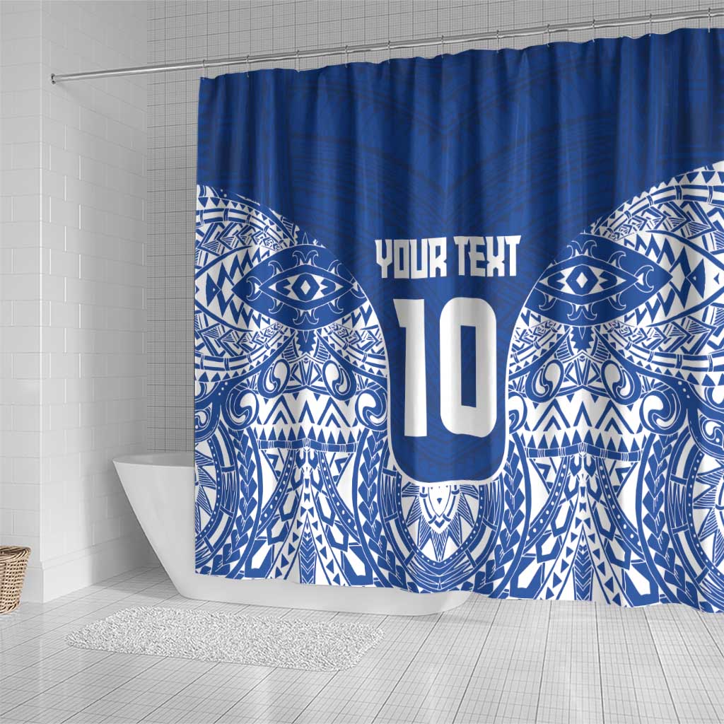 Custom Samoa Pacific Rugby 2024 Shower Curtain Polynesian Pacific Tribal Pattern