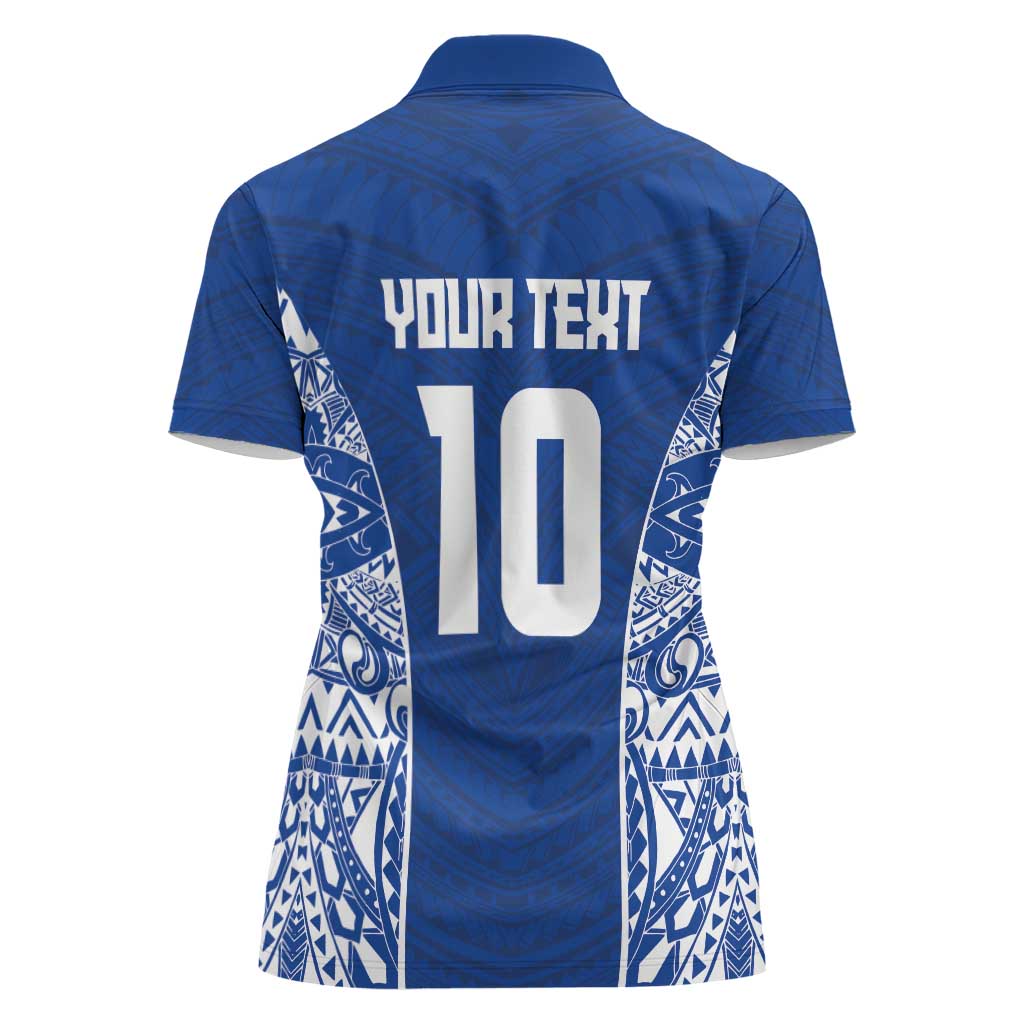 Custom Samoa Pacific Rugby 2024 Women Polo Shirt Polynesian Pacific Tribal Pattern