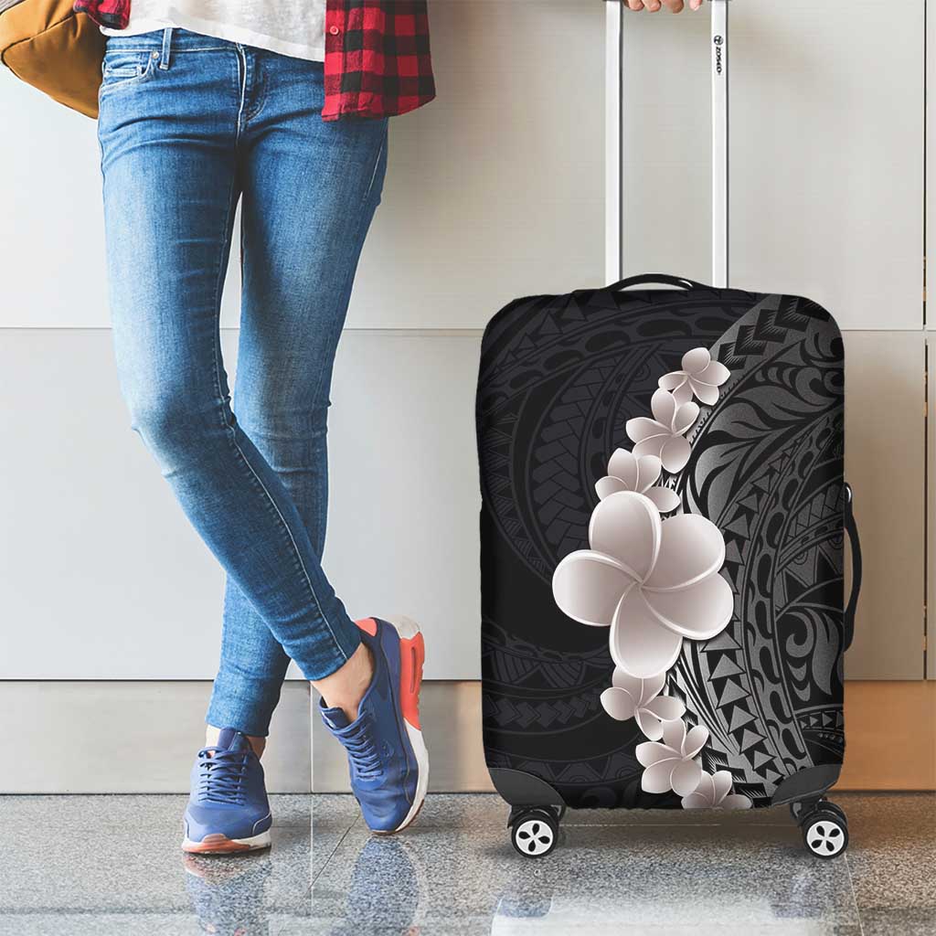 Hawaiian Tropical Plumeria Art Polynesian Tattoo Luggage Cover Grayscale Color LT03 - Polynesian Pride