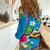 Hawaiian Tropical Flower and Honu Under Blue Water Women Casual Shirt