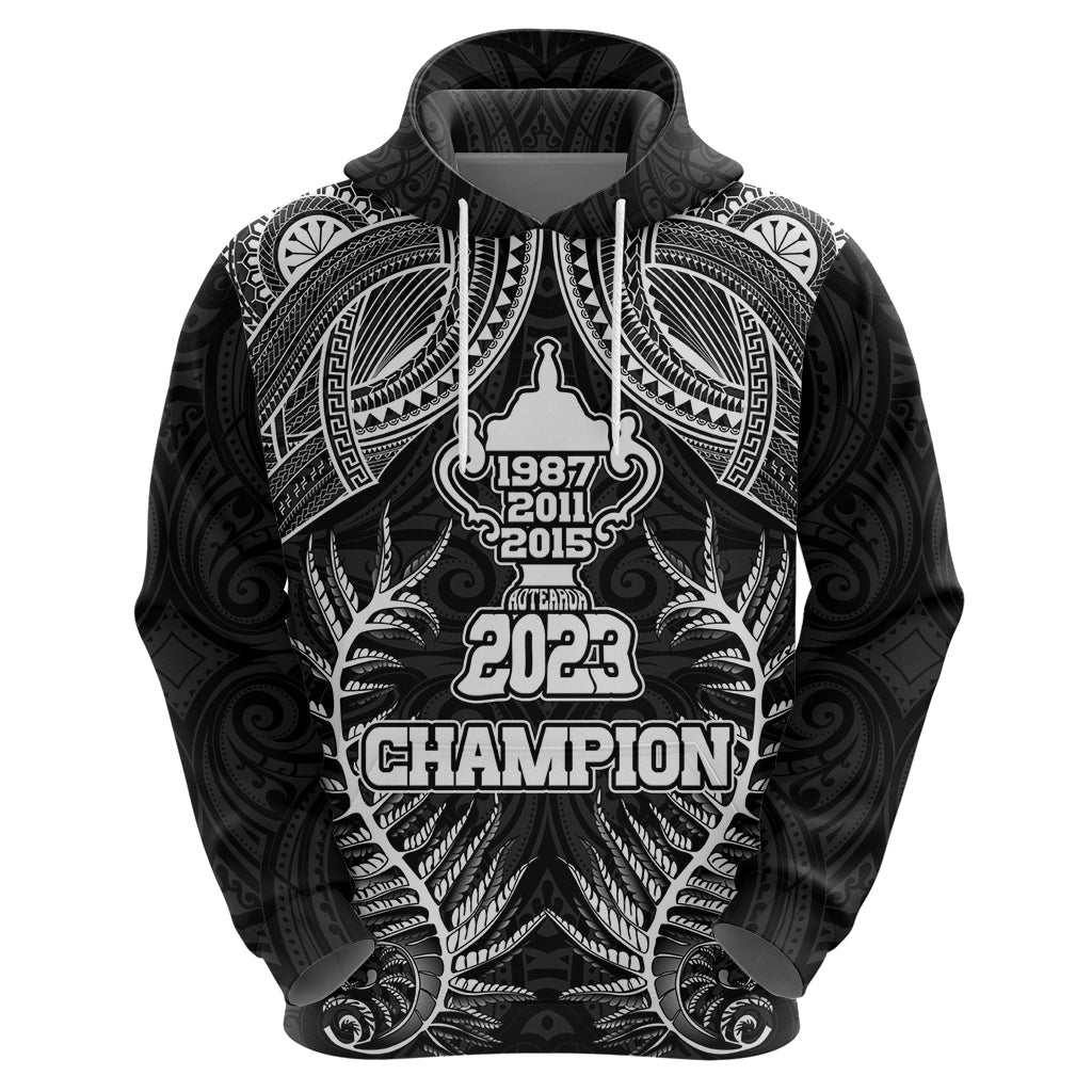 New Zealand Rugby Hoodie Aotearoa Champion Cup History with Silver Fern LT03 - Polynesian Pride