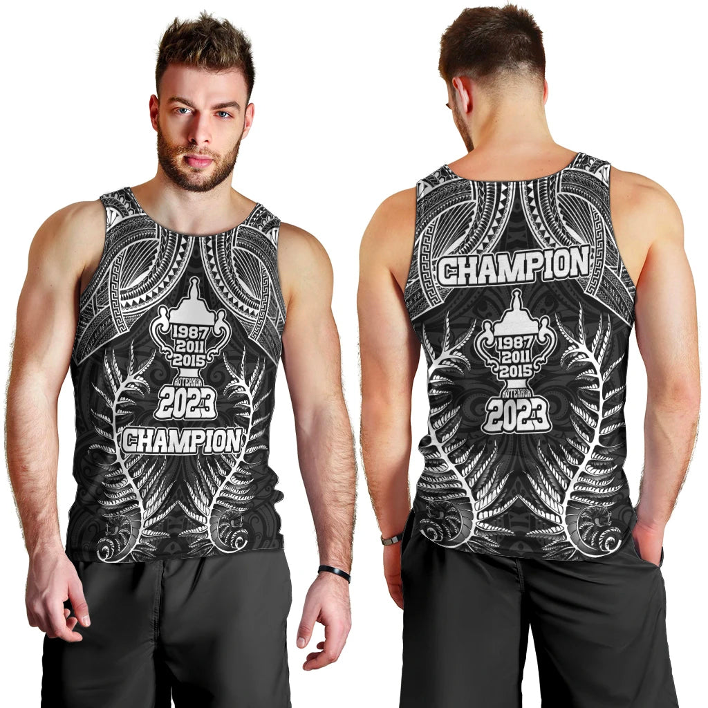 New Zealand Rugby Men Tank Top Aotearoa Champion Cup History with Silver Fern LT03 - Polynesian Pride