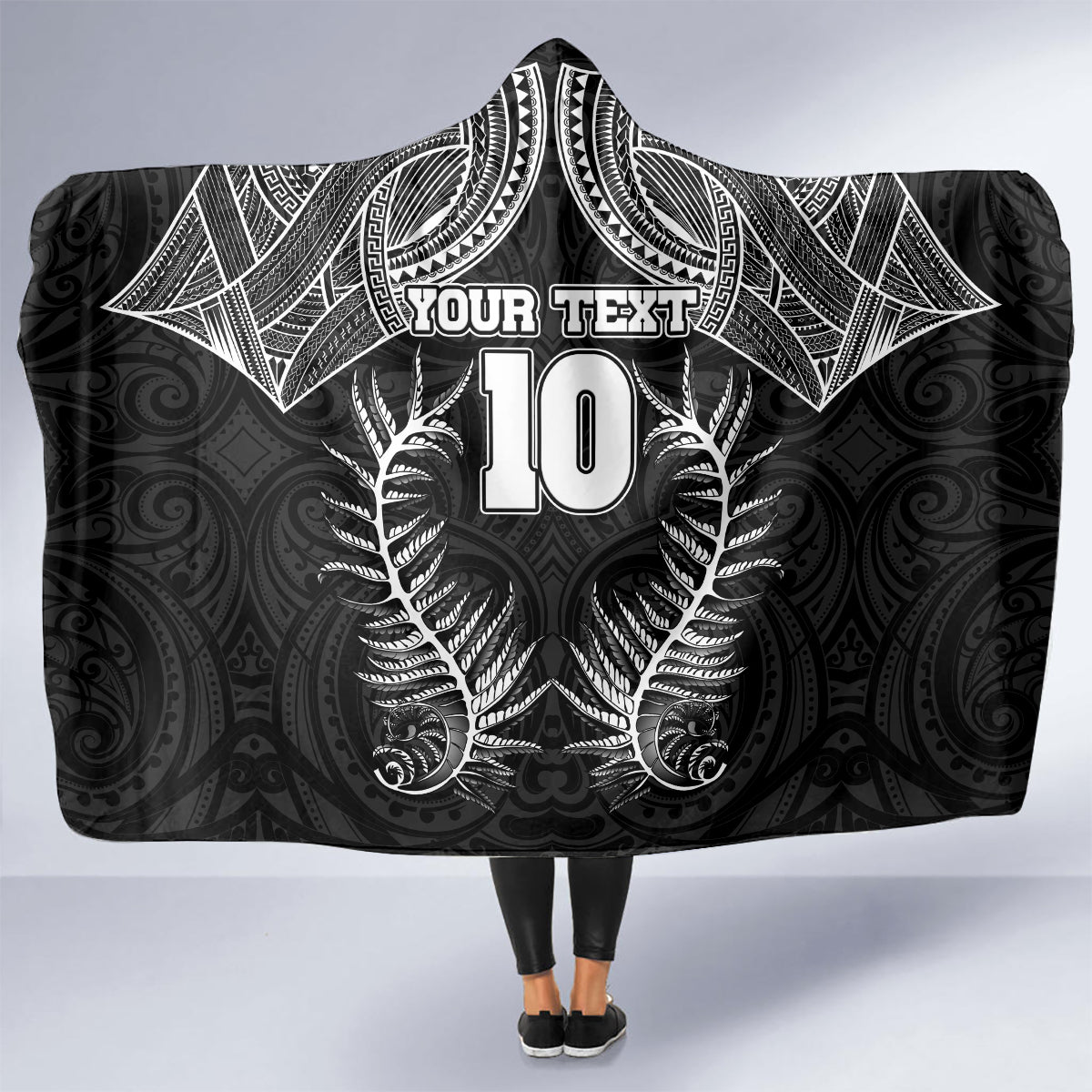Custom New Zealand Rugby Hooded Blanket Aotearoa Champion Cup History with Silver Fern LT03 - Polynesian Pride