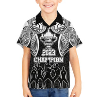 New Zealand Rugby Kid Hawaiian Shirt Aotearoa Champion Cup History with Haka Dance LT03 Kid Black - Polynesian Pride