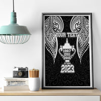 Personalised New Zealand Rugby Canvas Wall Art Aotearoa Champion Cup History with Haka Dance LT03 - Polynesian Pride