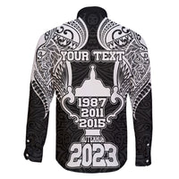 Personalised New Zealand Rugby Family Matching Off Shoulder Long Sleeve Dress and Hawaiian Shirt Aotearoa Champion Cup History with Haka Dance LT03 - Polynesian Pride