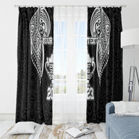 Personalised New Zealand Rugby Window Curtain Aotearoa Champion Cup History with Haka Dance LT03 - Polynesian Pride