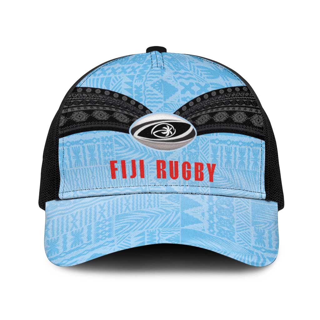 Fijian Rugby Baseball Net Cap Tapa Pattern Retro Sporty Style
