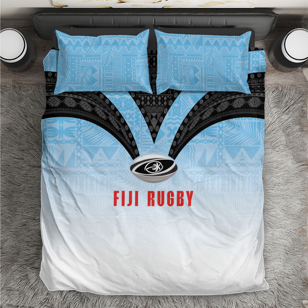 Fijian Rugby Bedding Set Tapa Pattern Retro Sporty Style