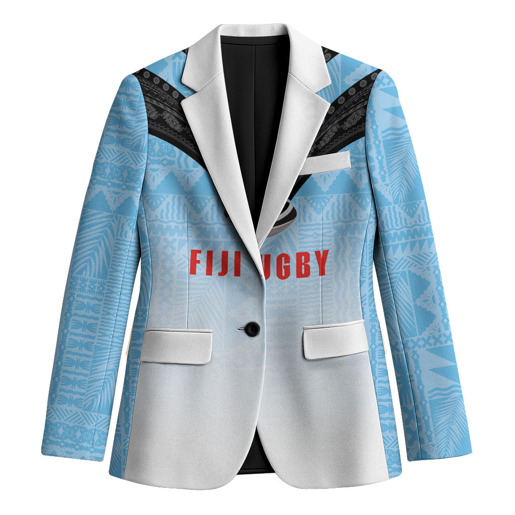 Custom Fijian Rugby Blazer Tapa Pattern Retro Sporty Style