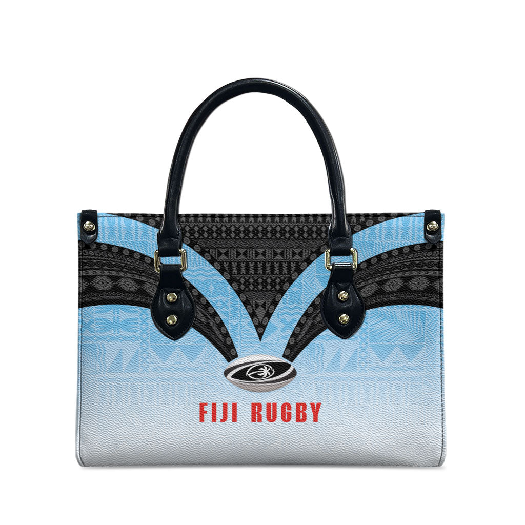 Fijian Rugby Leather Bag Tapa Pattern Retro Sporty Style LT03 - Polynesian Pride