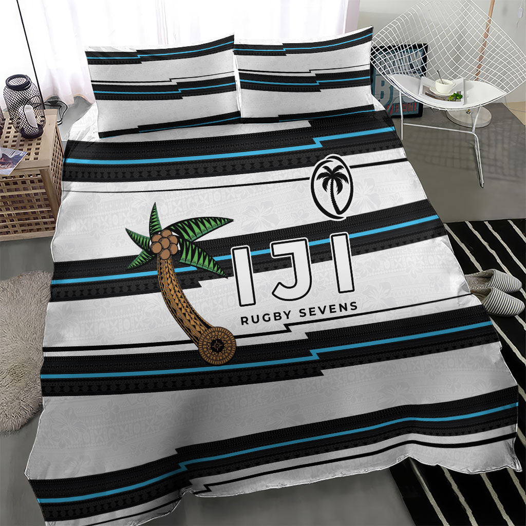 Fijian Rugby Sevens Bedding Set Masi Tapa Pattern Stripes Sporty Style LT03 - Polynesian Pride