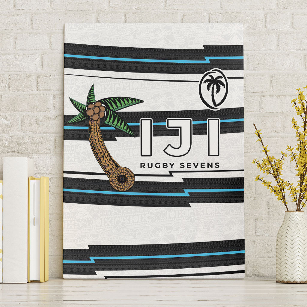 Fijian Rugby Sevens Canvas Wall Art Masi Tapa Pattern Stripes Sporty Style