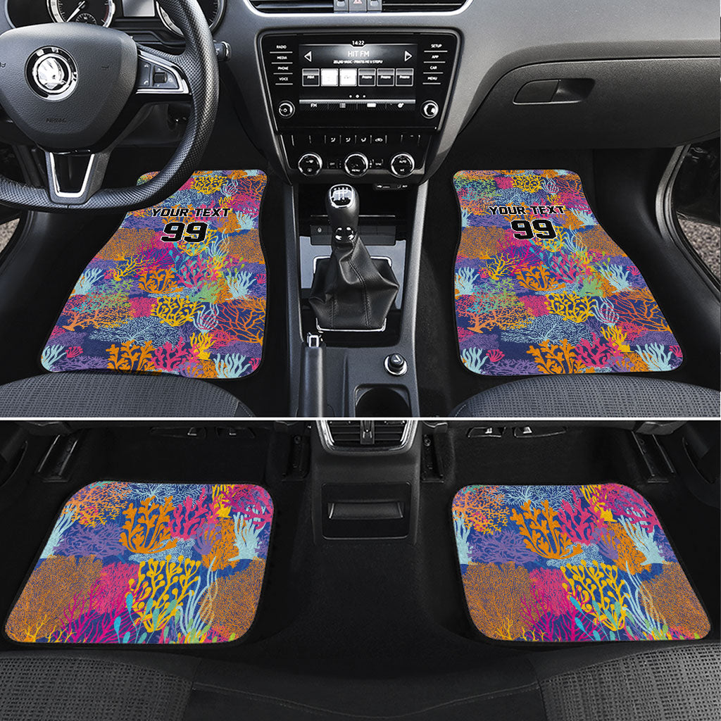 Custom Fijian Rugby Car Mats Colorful Coral Reef Pre Match Design LT03 Set 4pcs Multicolor - Polynesian Pride