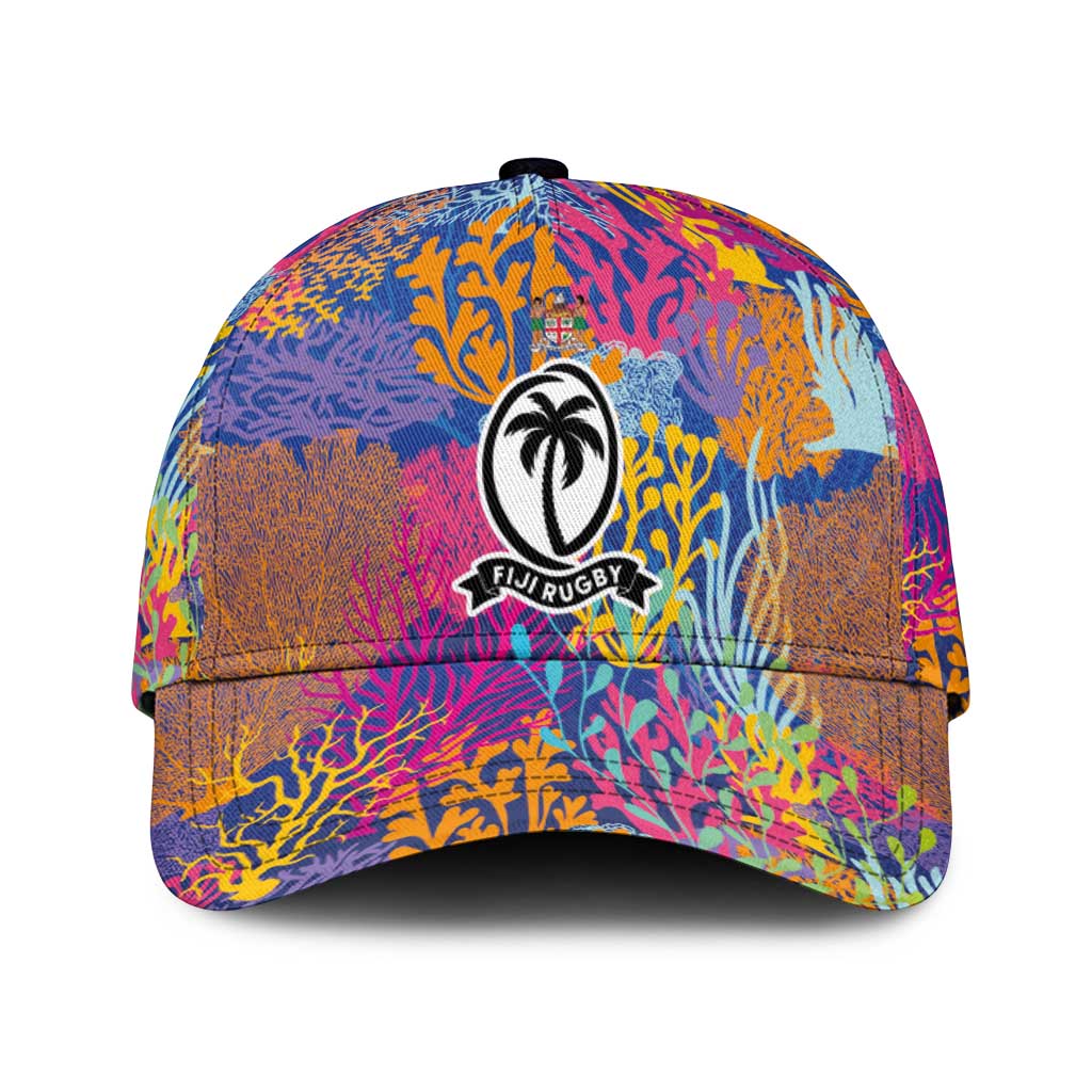 Fijian Rugby Classic Cap Colorful Coral Reef Pre Match Design