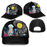 Palau Jellyfish Baseball Net Cap Coral Reef with Polynesian Pattern