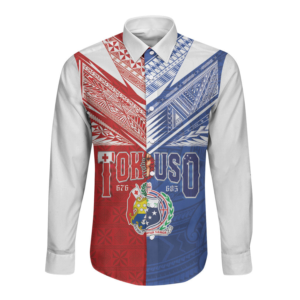 Personalised Tokouso Tonga Samoa Long Sleeve Button Shirt Proud of Brotherhood