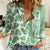 Hawaii Women Casual Shirt Aloha Tropical Plants Tribal Pattern Green Version LT03 Female Green - Polynesian Pride