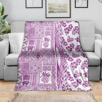 Hawaii Blanket Aloha Tropical Plants Tribal Pattern Pink Version LT03 - Polynesian Pride