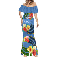 Kosrae Mermaid Dress Hibiscus Mix Maori Tattoo Pattern LT03 - Polynesian Pride