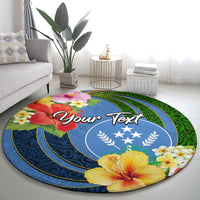 Kosrae Round Carpet Hibiscus Mix Maori Tattoo Pattern LT03 - Polynesian Pride
