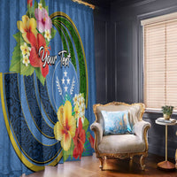 Kosrae Window Curtain Hibiscus Mix Maori Tattoo Pattern LT03 - Polynesian Pride