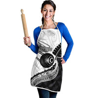 Personalised Aotearoa Lawn Bowls Apron Maori and Silver Fern Half Style LT03 - Polynesian Pride
