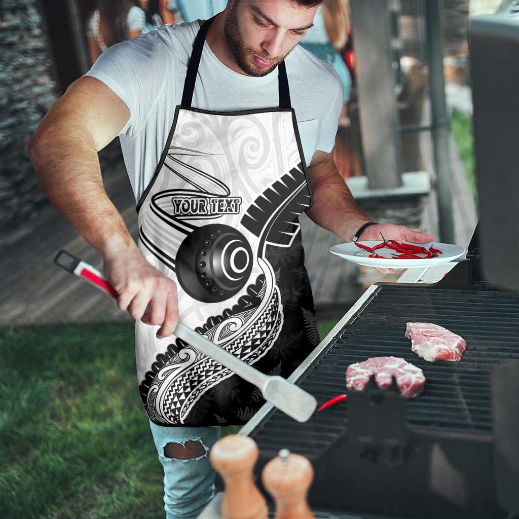 Personalised Aotearoa Lawn Bowls Apron Maori and Silver Fern Half Style LT03 - Polynesian Pride