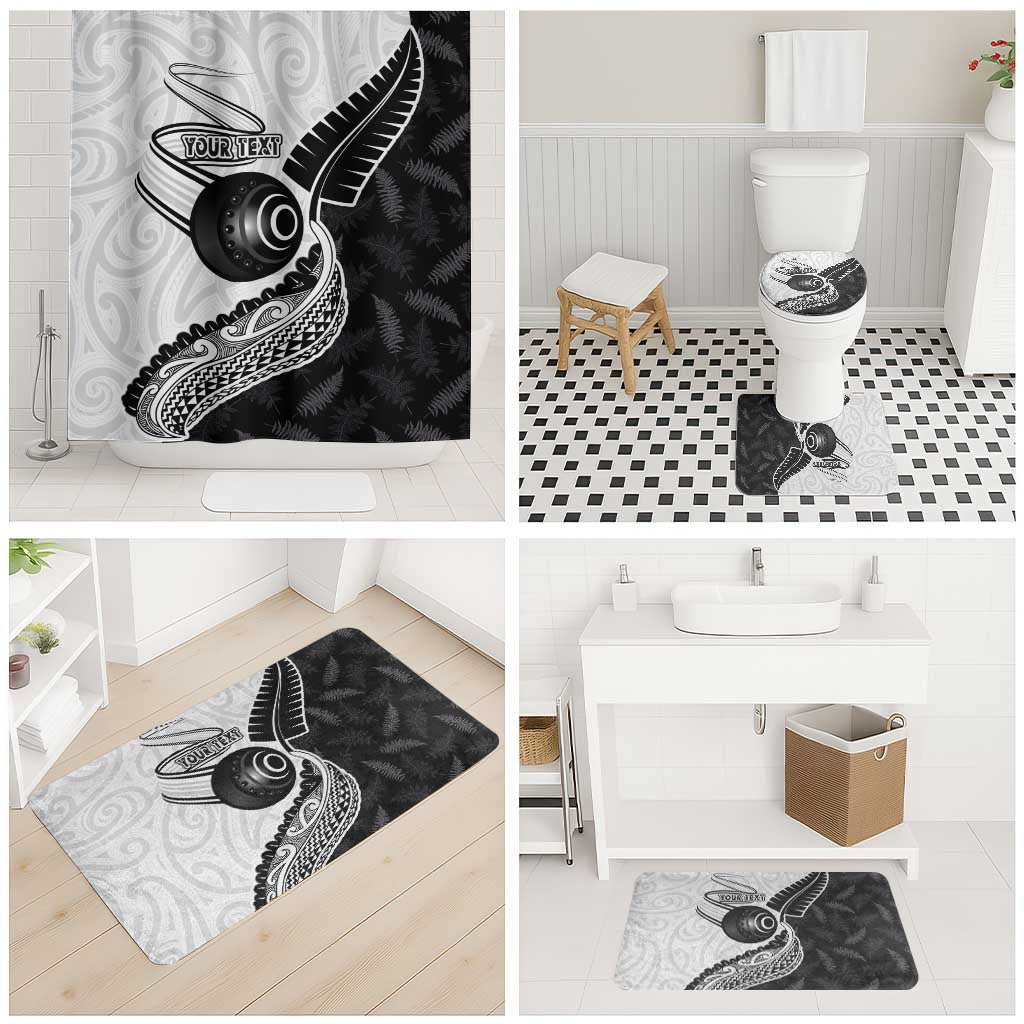 Personalised Aotearoa Lawn Bowls Bathroom Set Maori and Silver Fern Half Style LT03 - Polynesian Pride