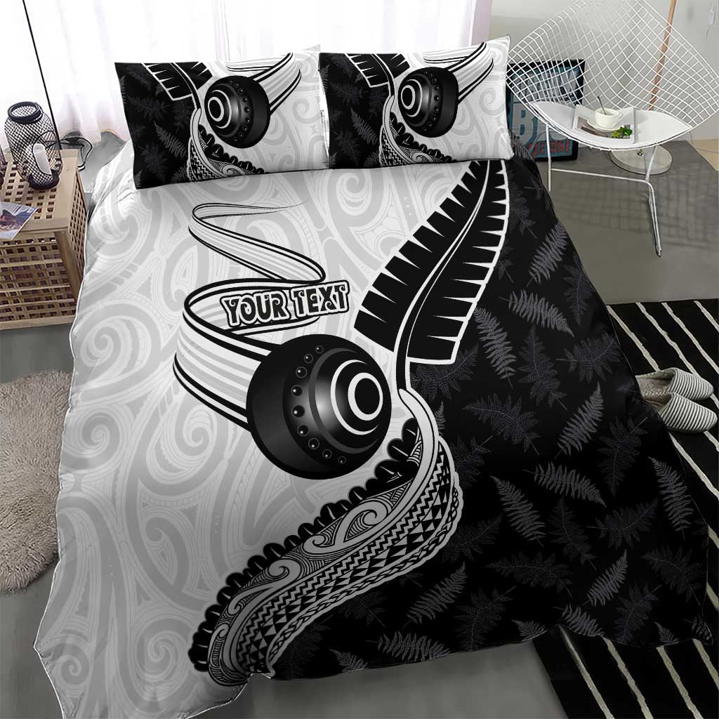 Personalised Aotearoa Lawn Bowls Bedding Set Maori and Silver Fern Half Style LT03 - Polynesian Pride