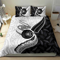 Personalised Aotearoa Lawn Bowls Bedding Set Maori and Silver Fern Half Style LT03 - Polynesian Pride