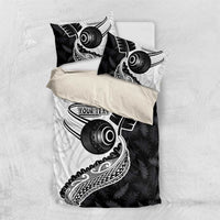 Personalised Aotearoa Lawn Bowls Bedding Set Maori and Silver Fern Half Style LT03 US Twin 172cm x 218cm White - Polynesian Pride