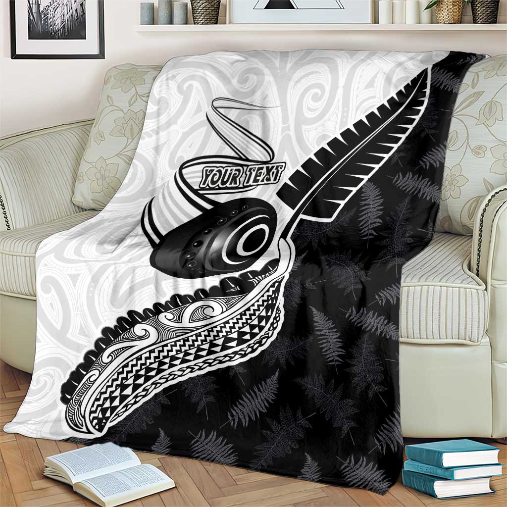 Personalised Aotearoa Lawn Bowls Blanket Maori and Silver Fern Half Style LT03 - Polynesian Pride