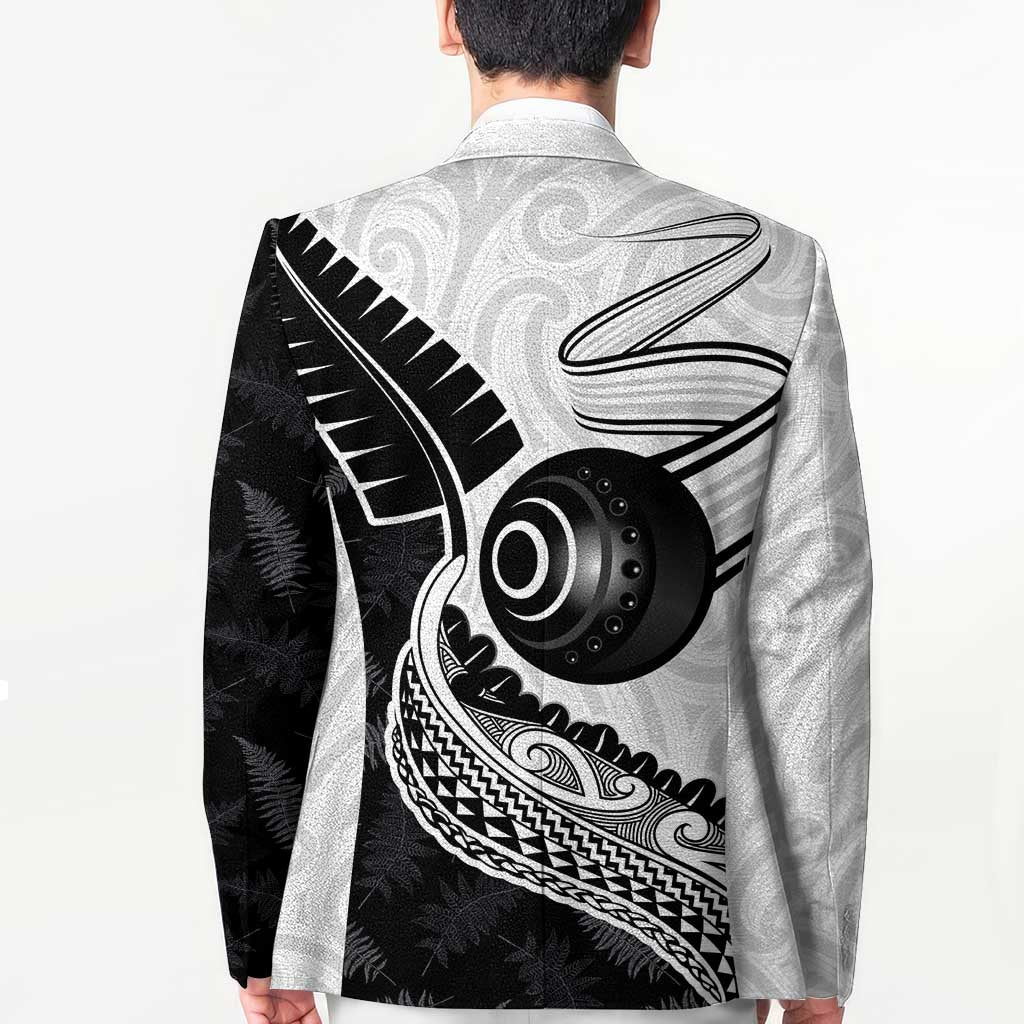 Personalised Aotearoa Lawn Bowls Blazer Maori and Silver Fern Half Style LT03 - Polynesian Pride