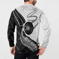 Personalised Aotearoa Lawn Bowls Button Sweatshirt Maori and Silver Fern Half Style LT03 - Polynesian Pride