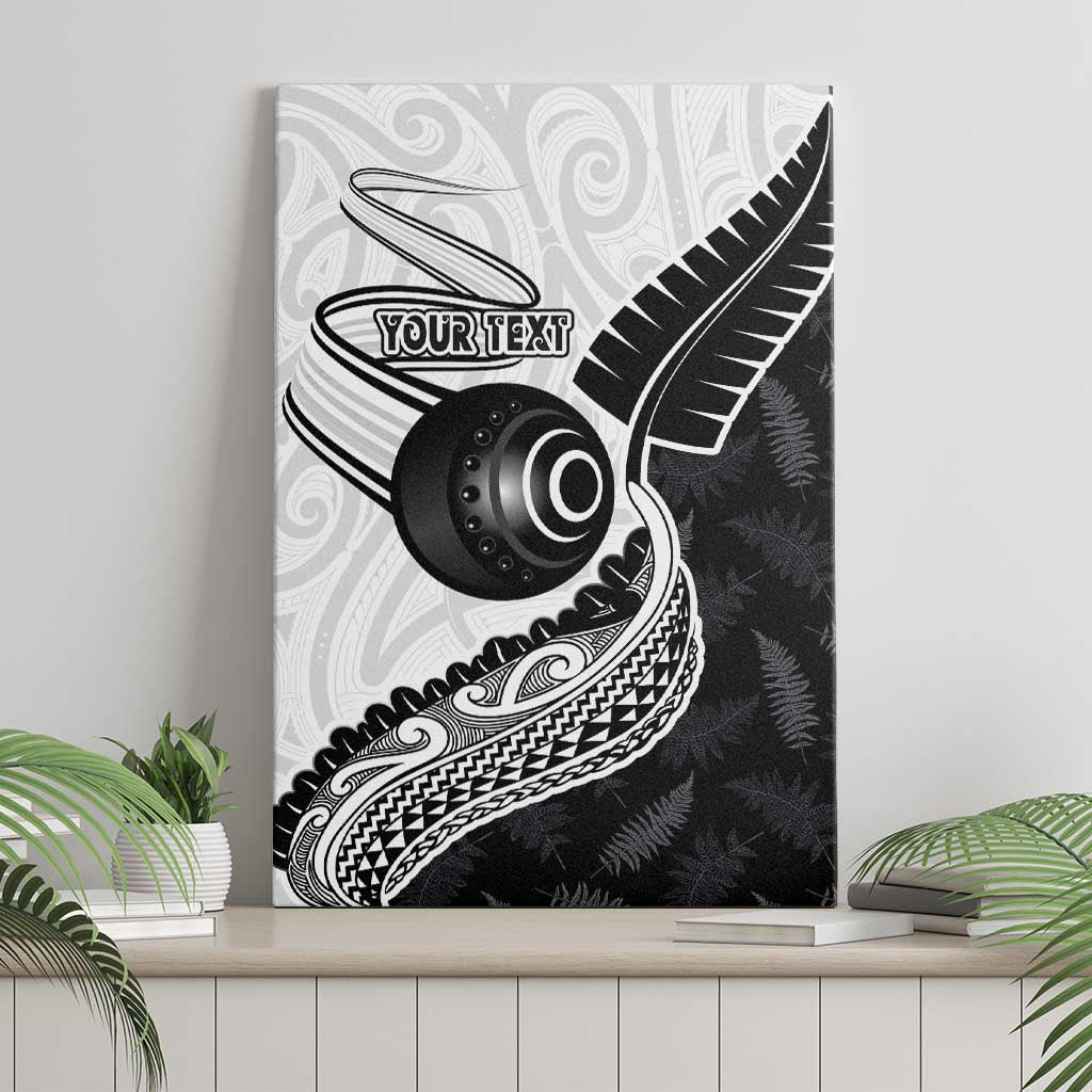 Personalised Aotearoa Lawn Bowls Canvas Wall Art Maori and Silver Fern Half Style LT03 - Polynesian Pride
