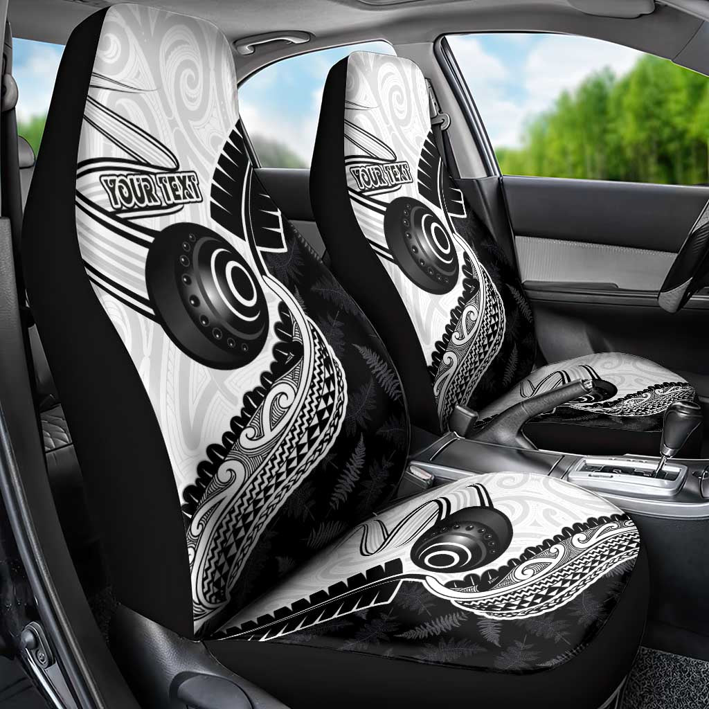 Personalised Aotearoa Lawn Bowls Car Seat Cover Maori and Silver Fern Half Style LT03 - Polynesian Pride