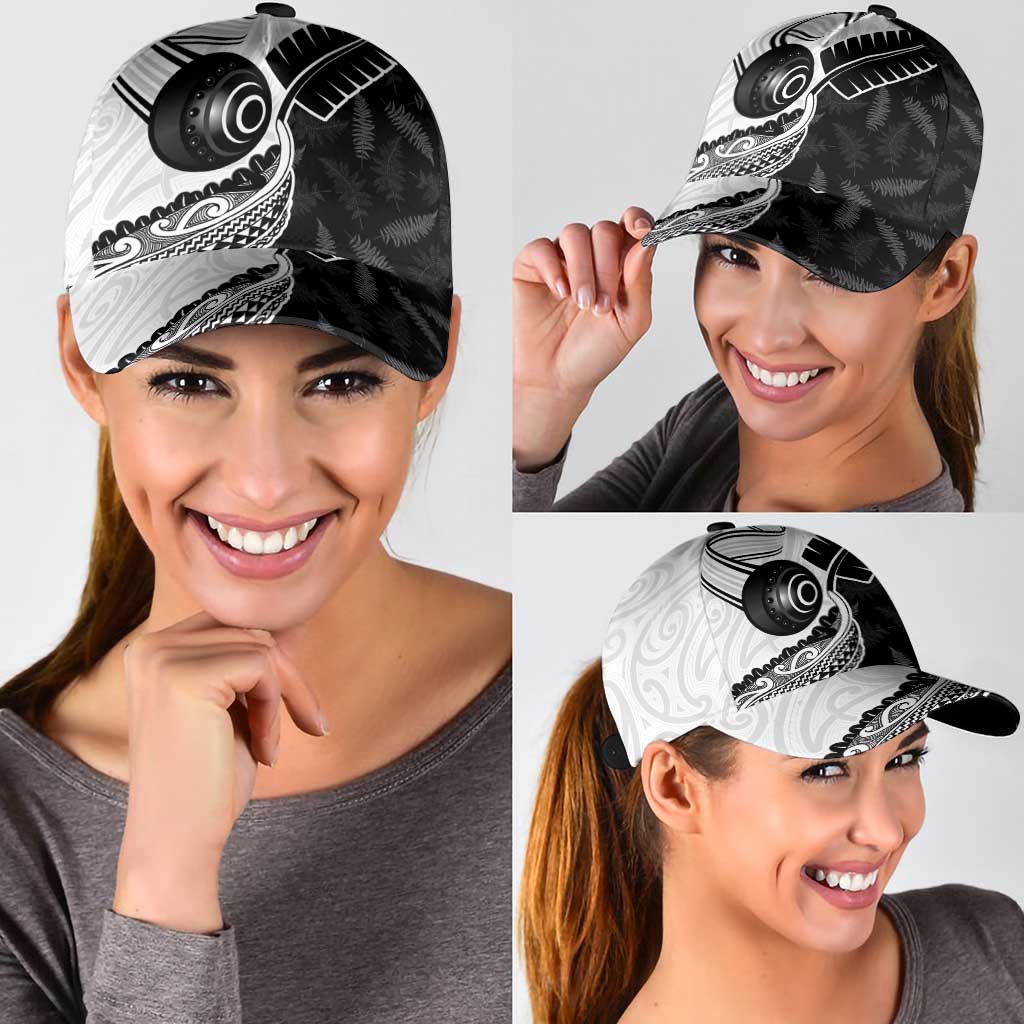 Aotearoa Lawn Bowls Classic Cap Maori and Silver Fern Half Style - Polynesian Pride