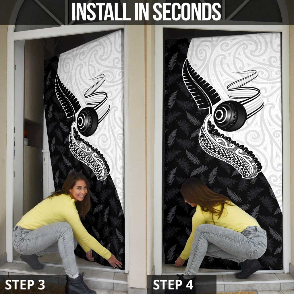 Aotearoa Lawn Bowls Door Cover Maori and Silver Fern Half Style LT03 - Polynesian Pride