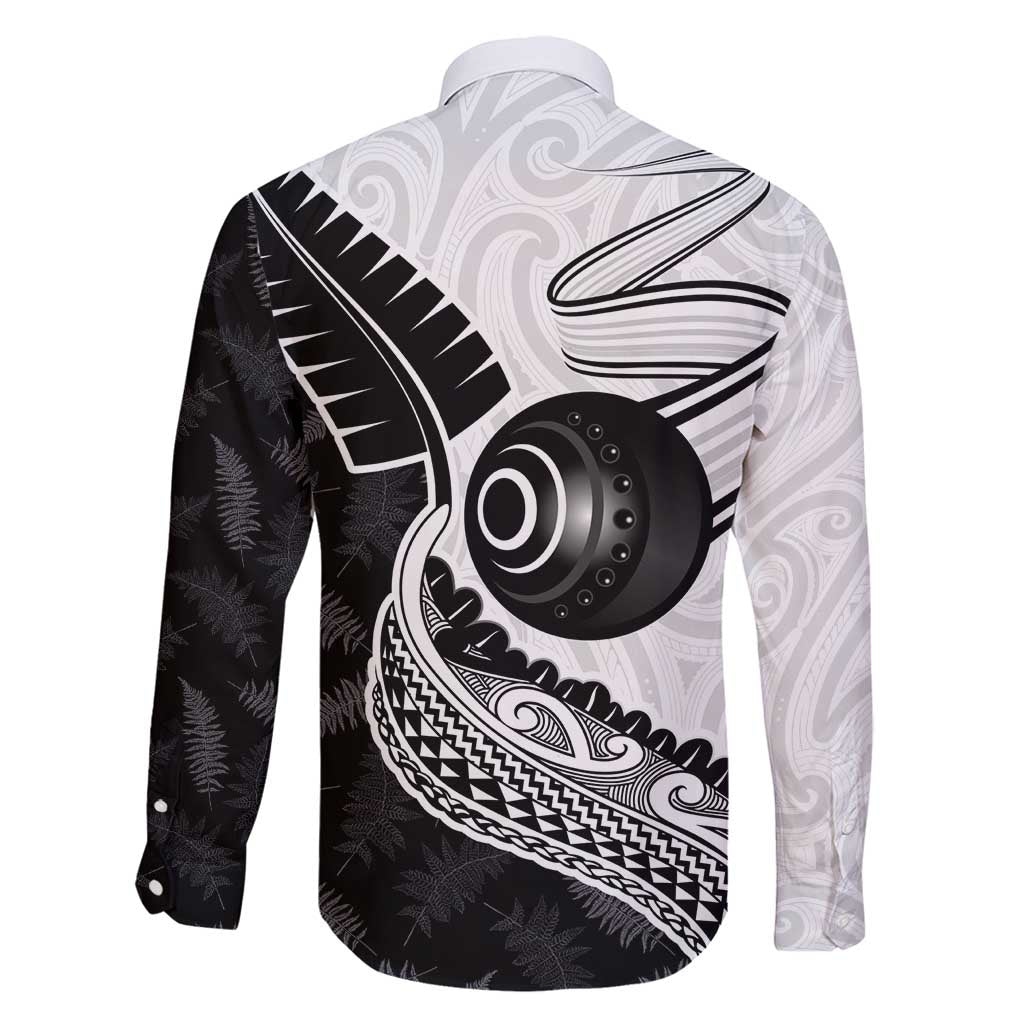 Personalised Aotearoa Lawn Bowls Family Matching Off Shoulder Maxi Dress and Hawaiian Shirt Maori and Silver Fern Half Style - Polynesian Pride