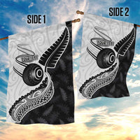 Personalised Aotearoa Lawn Bowls Garden Flag Maori and Silver Fern Half Style LT03 - Polynesian Pride