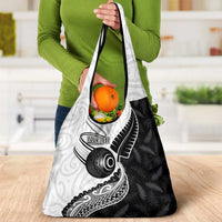 Personalised Aotearoa Lawn Bowls Grocery Bag Maori and Silver Fern Half Style LT03 - Polynesian Pride