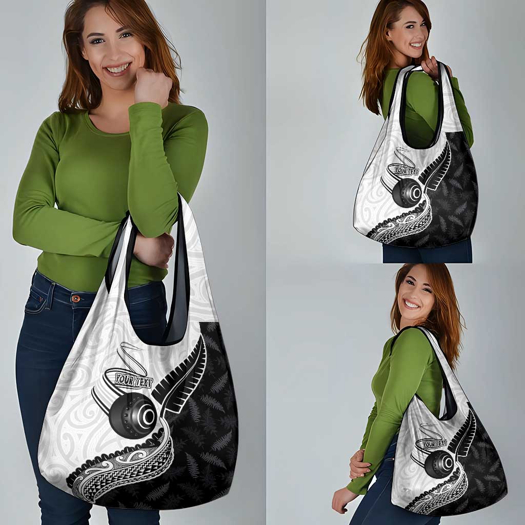 Personalised Aotearoa Lawn Bowls Grocery Bag Maori and Silver Fern Half Style LT03 - Polynesian Pride