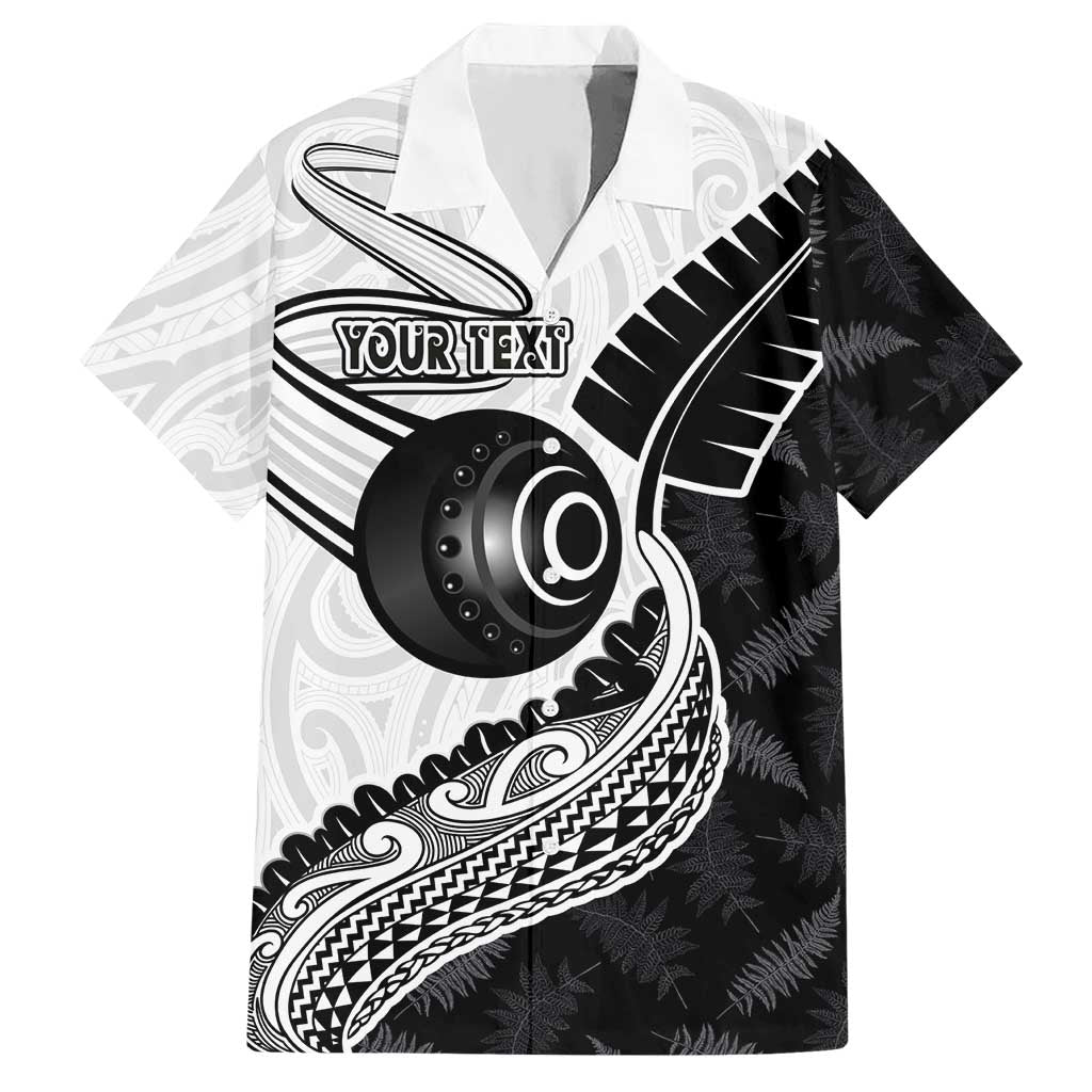 Personalised Aotearoa Lawn Bowls Hawaiian Shirt Maori and Silver Fern Half Style - Polynesian Pride