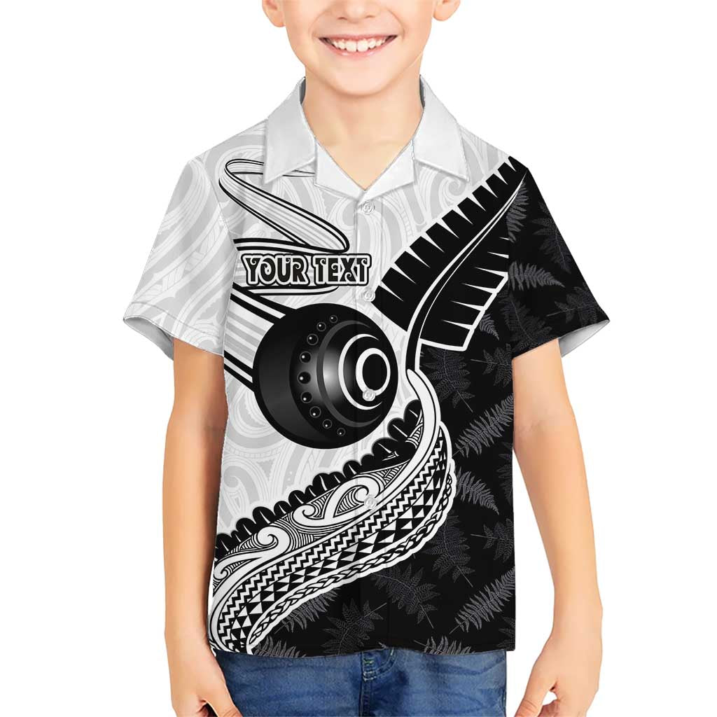 Personalised Aotearoa Lawn Bowls Hawaiian Shirt Maori and Silver Fern Half Style - Polynesian Pride