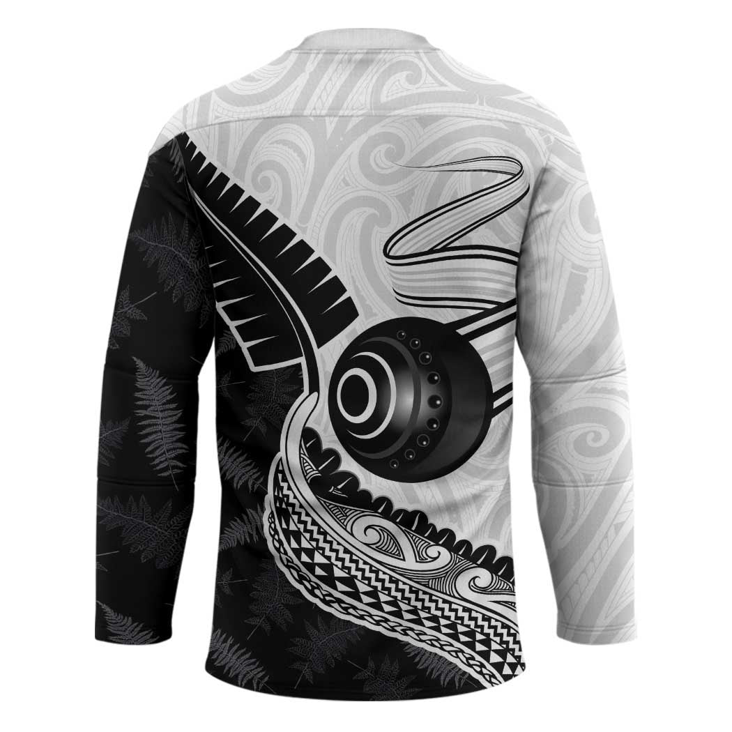 Personalised Aotearoa Lawn Bowls Hockey Jersey Maori and Silver Fern Half Style LT03 - Polynesian Pride
